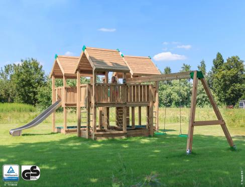 Wooden Professional Jungle Gym with Swing • Hy-land P8s
