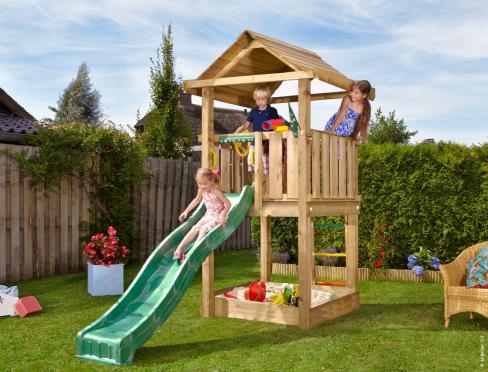 Jungle House | Wooden climbing frame with slide