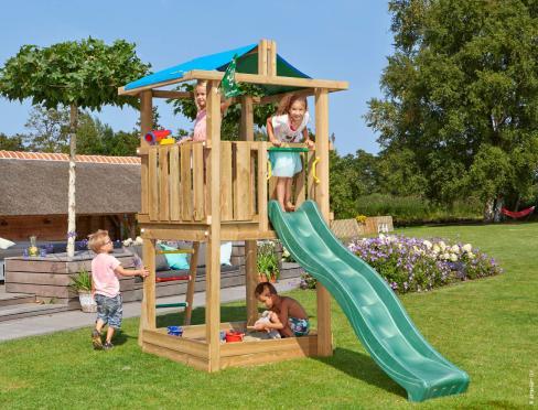 Jungle Hut | Wooden climbing frame with slide